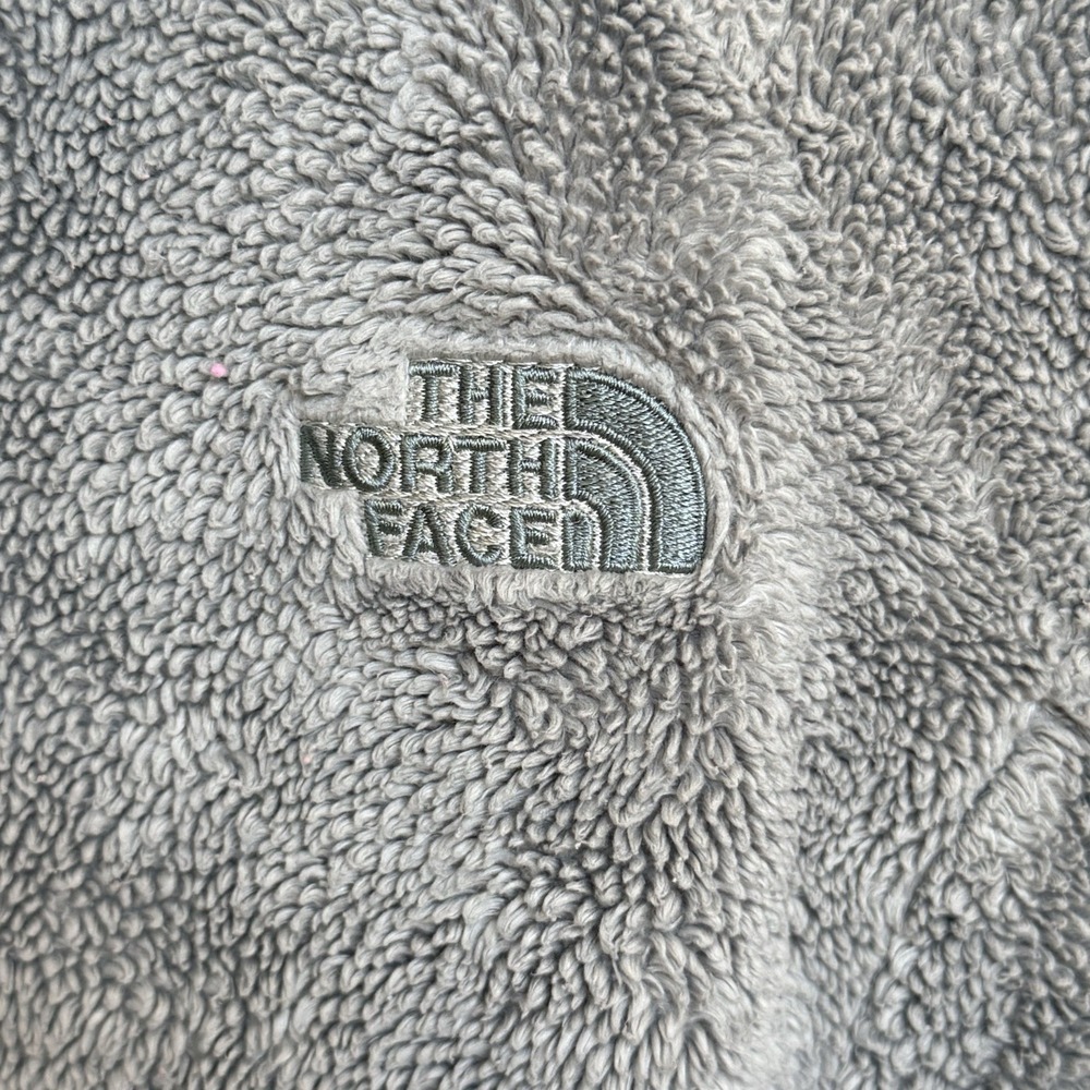 The North Face Osito Jacket Women Medium Olive Gray Fleece Zip Pockets - Picture 2 of 8